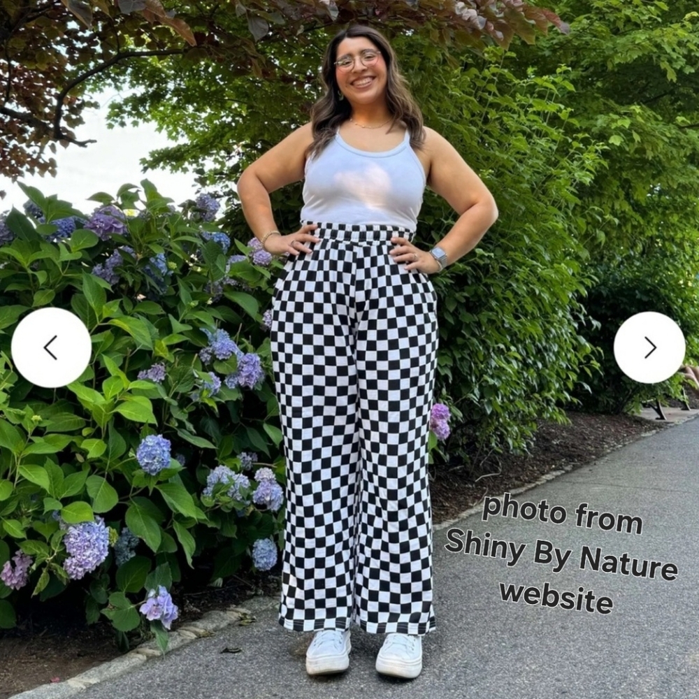 Black and White Checkered Cropped Pants